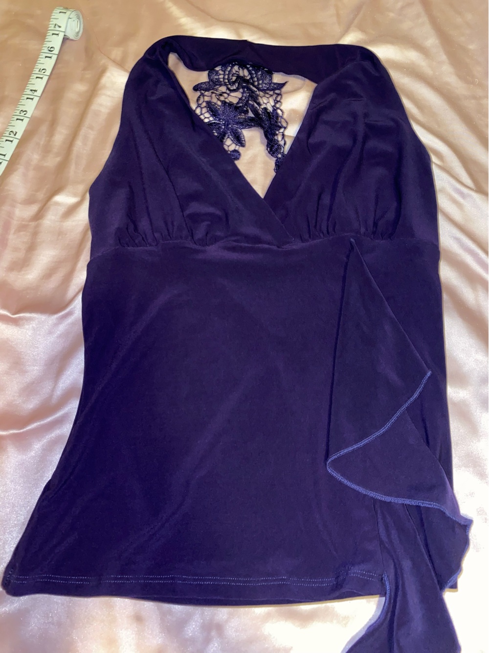 Women's Lace-Trim Going Out Halter - Deep Purple